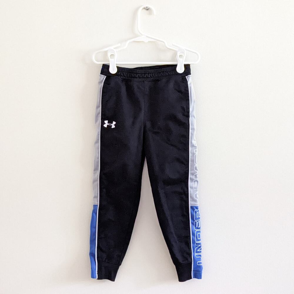 Under Armour Joggers Size 4 Black Blue Gray Pockets